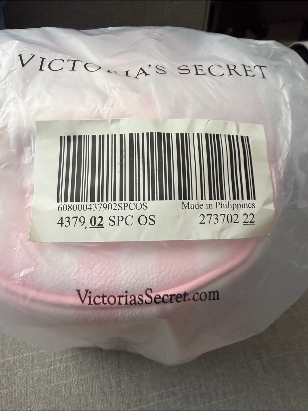 Victoria's Secret Pink & White Striped Round Travel Cosmetic Pouch - Picture 2 of 2